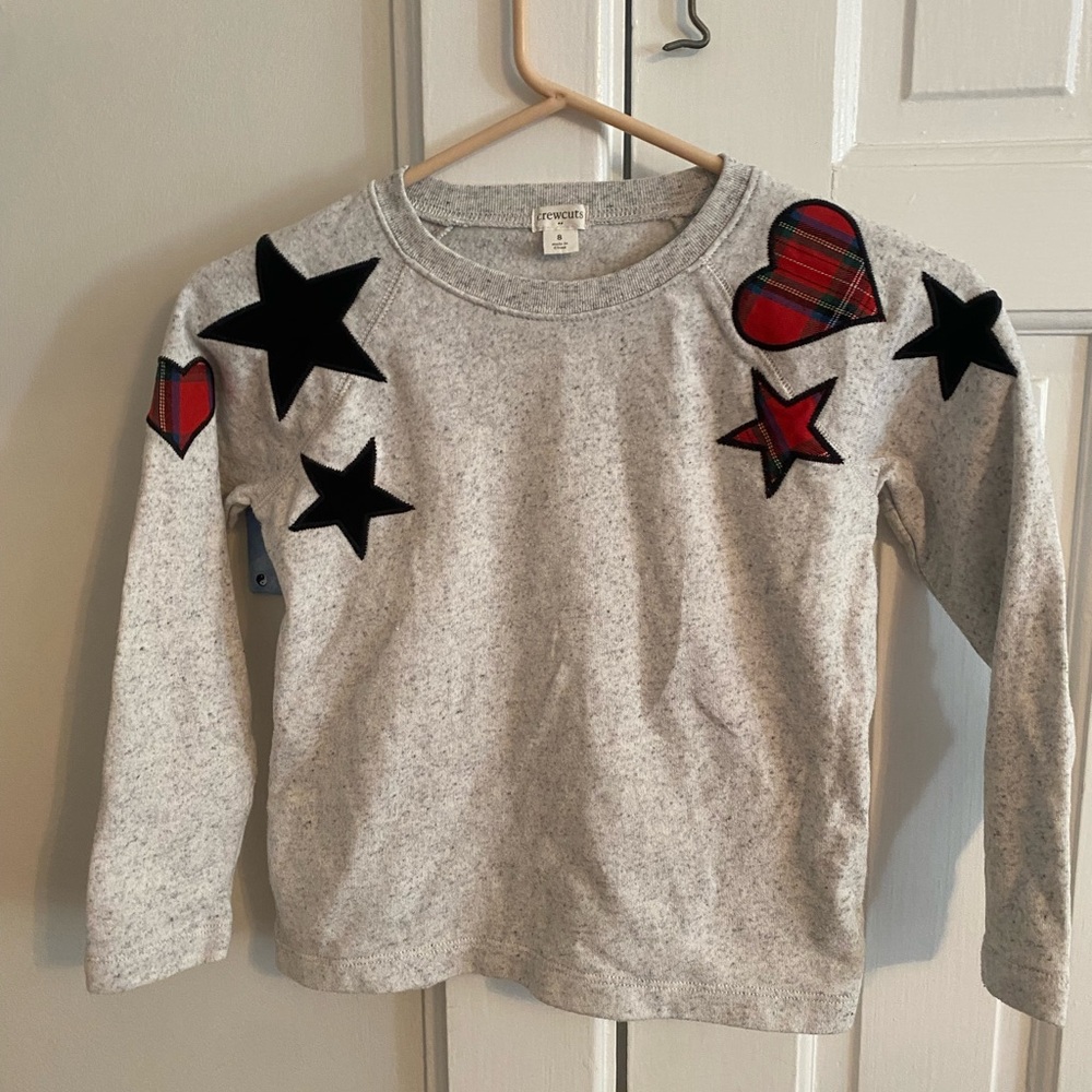 Gray Kids Shirt with Star and Heart Patches